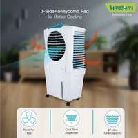Symphony 27 L Room/Personal Air Cooler - 27 Litre, White